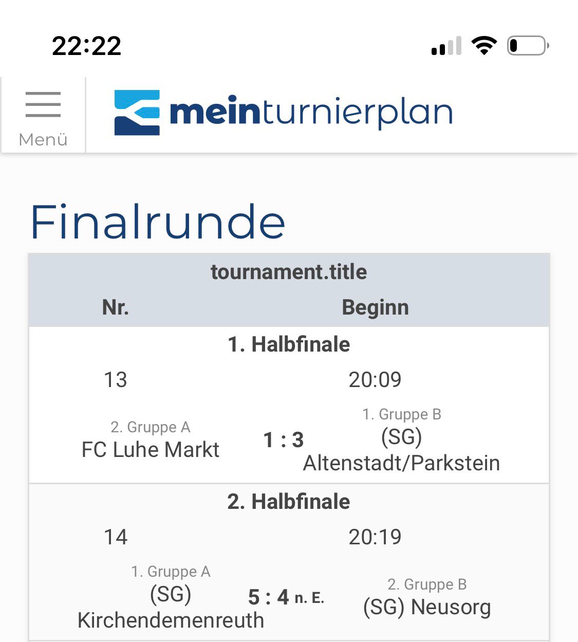 Halle Erbendorf Finalrunde